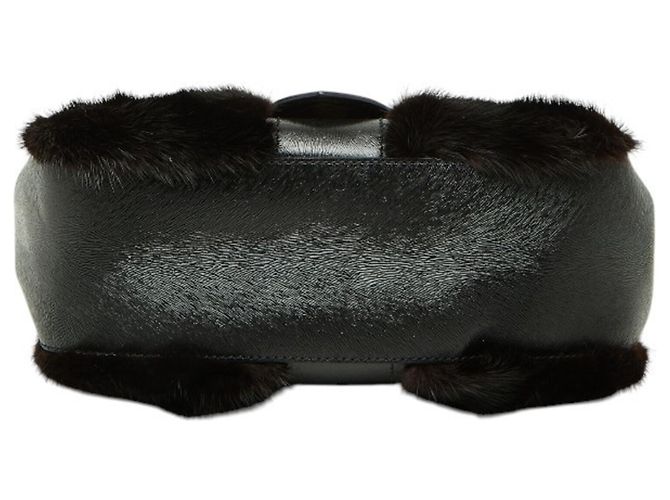 Fendi Mamma Baguette Logo Handtasche Braun Schwarz - Ansicht 3