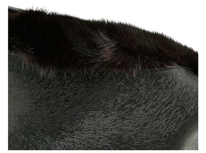 Fendi Mamma Baguette Logo Handtasche Braun Schwarz - Ansicht 4