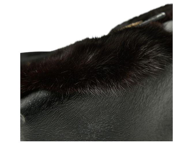 Fendi Mamma Baguette Logo Handtasche Braun Schwarz - Ansicht 5