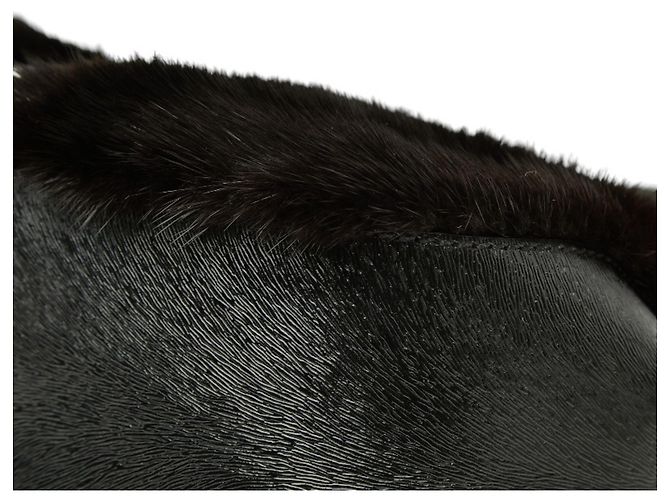 Fendi Mamma Baguette Logo Handtasche Braun Schwarz - Ansicht 6
