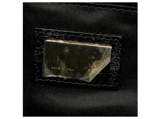 Fendi Mamma Baguette Logo Handtasche Braun Schwarz - Ansicht 9