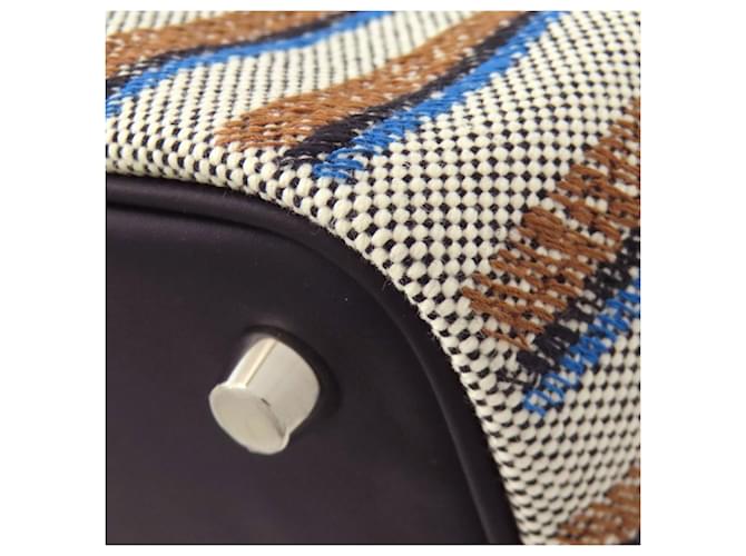 Hermès Borsa Hermes Picotin Lock PM Couverture Leather Marrone Nero Blu Crudo - vista 13