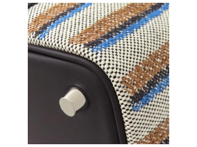 Hermès Borsa Hermes Picotin Lock PM Couverture Leather Marrone Nero Blu Crudo - vista 15