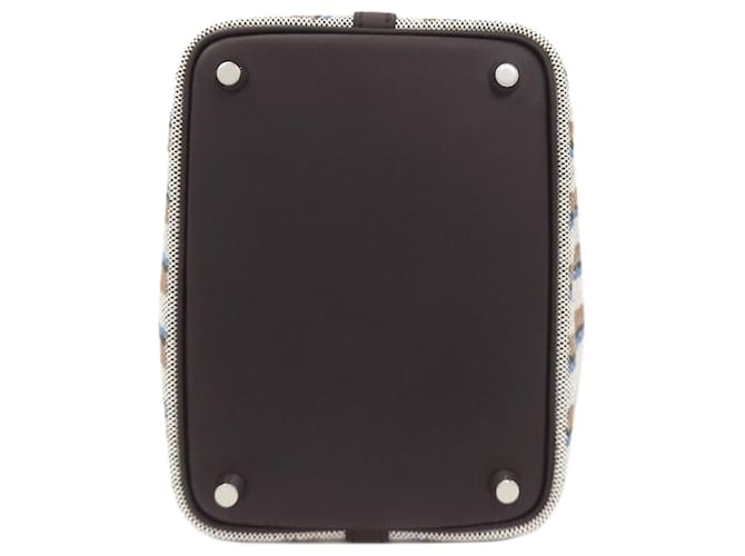 Hermès Borsa Hermes Picotin Lock PM Couverture Leather Marrone Nero Blu Crudo - vista 4