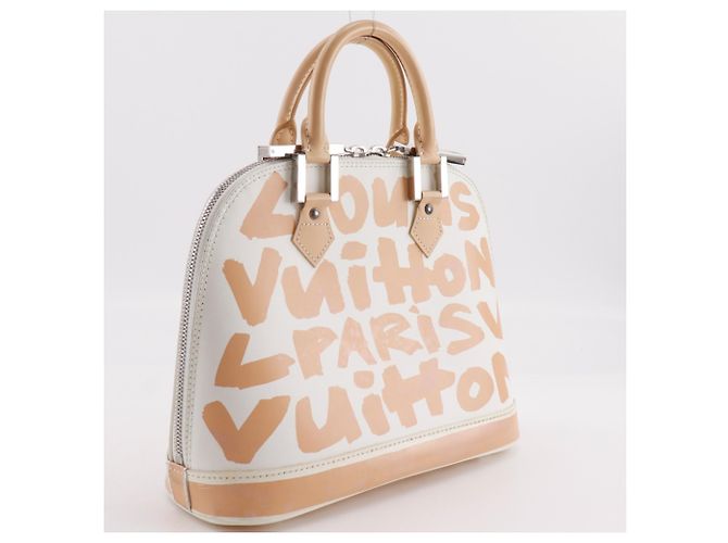Borsa Louis Vuitton Alma PM Bianco Beige - vista 3