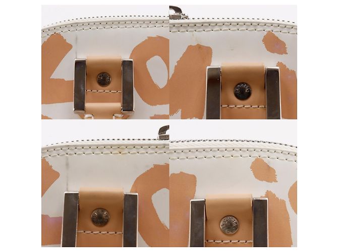 Borsa Louis Vuitton Alma PM Bianco Beige - vista 8