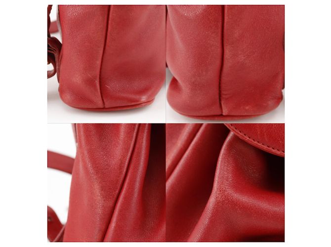 Gucci Bamboo Mini-Rucksack aus rotem Leder - Ansicht 10