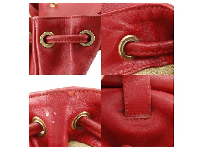 Gucci Bamboo Mini-Rucksack aus rotem Leder - Ansicht 11