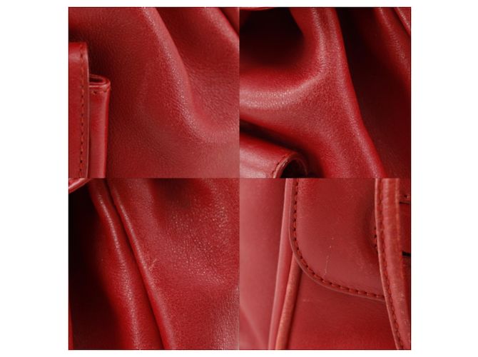 Gucci Bamboo Mini-Rucksack aus rotem Leder - Ansicht 12