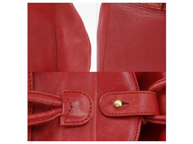 Gucci Bamboo Mini-Rucksack aus rotem Leder - Ansicht 13