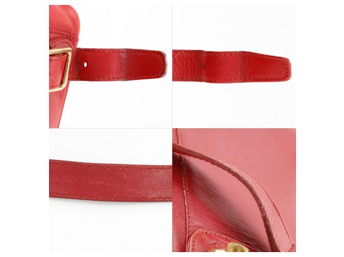Gucci Bamboo Mini-Rucksack aus rotem Leder - Ansicht 17