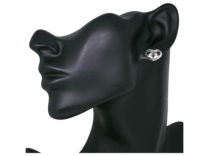 Gucci Interlocking Heart Stud Ohrringe Silber - Ansicht 2