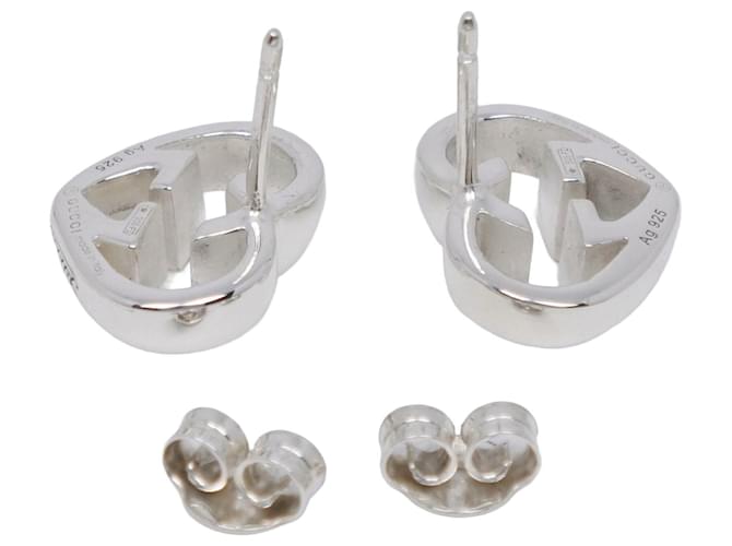 Gucci Interlocking Heart Stud Ohrringe Silber - Ansicht 4