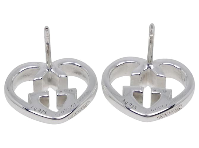 Gucci Interlocking Heart Stud Ohrringe Silber - Ansicht 5