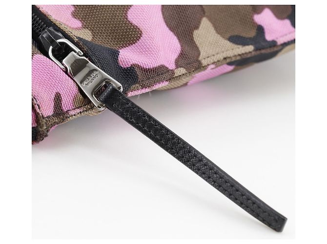 Borsa a Spalla Prada Camouflage VA0886 Marrone Rosa - vista 12