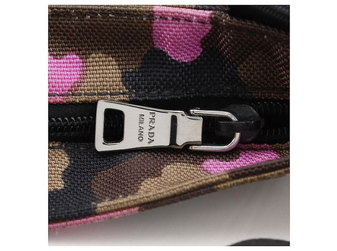 Borsa a Spalla Prada Camouflage VA0886 Marrone Rosa - vista 13