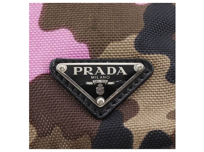 Borsa a Spalla Prada Camouflage VA0886 Marrone Rosa - vista 15