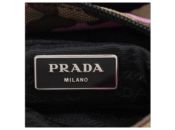 Borsa a Spalla Prada Camouflage VA0886 Marrone Rosa - vista 16