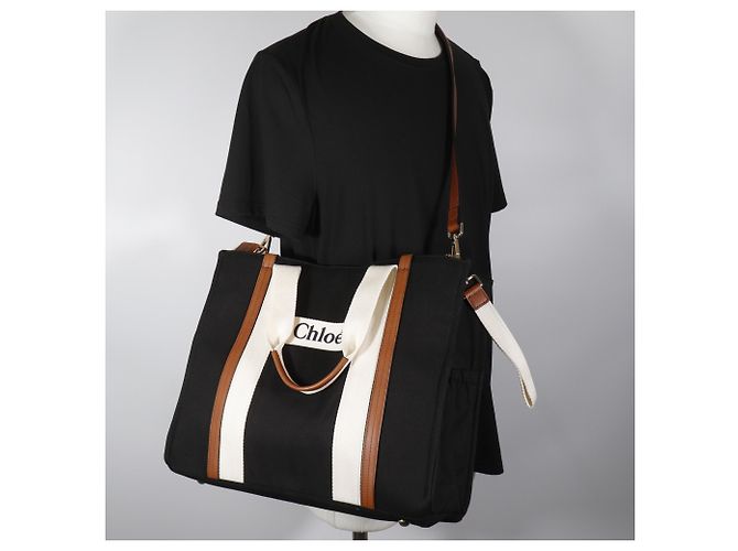 Borsa Tote Mother di Chloé Nero - vista 17