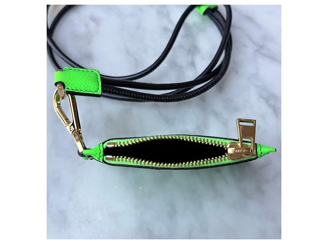 Tom Ford Portacarte in pelle con zip - Verde Fluo - vista 4