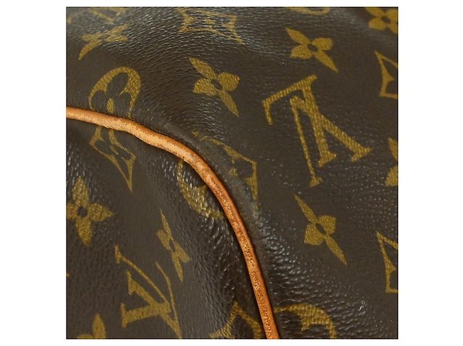 Borsa Keepall Louis Vuitton in tela Monogram 55 Marrone - vista 7