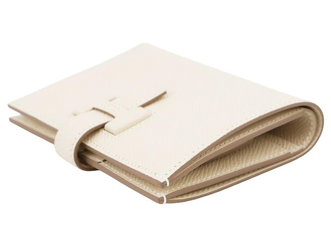Hermès Portafoglio bi-fold Hermes in pelle Epsom Craie - vista 2