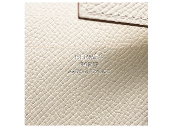 Hermès Portafoglio bi-fold Hermes in pelle Epsom Craie - vista 9
