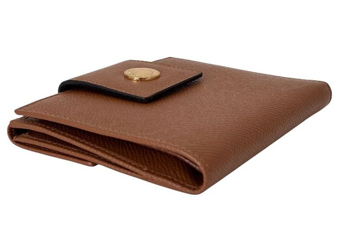 Bulgari Bvlgari Classico Double Hook Leder-Bifold-Geldbörse Braun - Ansicht 2