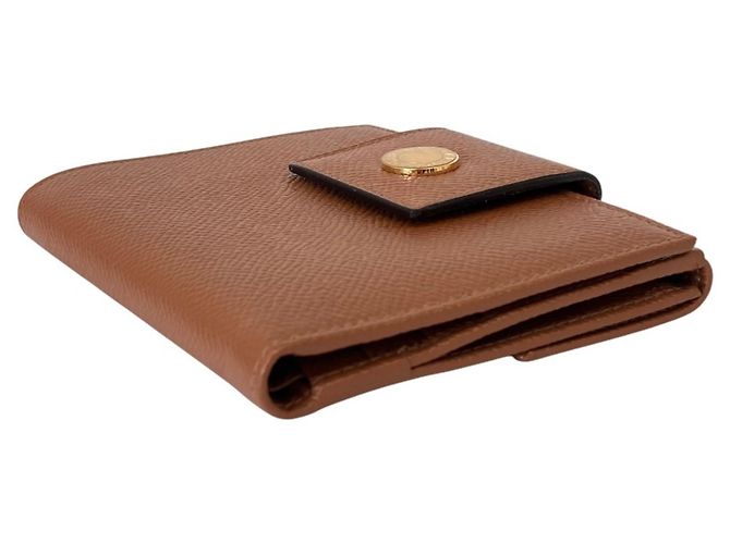 Bulgari Bvlgari Classico Double Hook Leder-Bifold-Geldbörse Braun - Ansicht 3