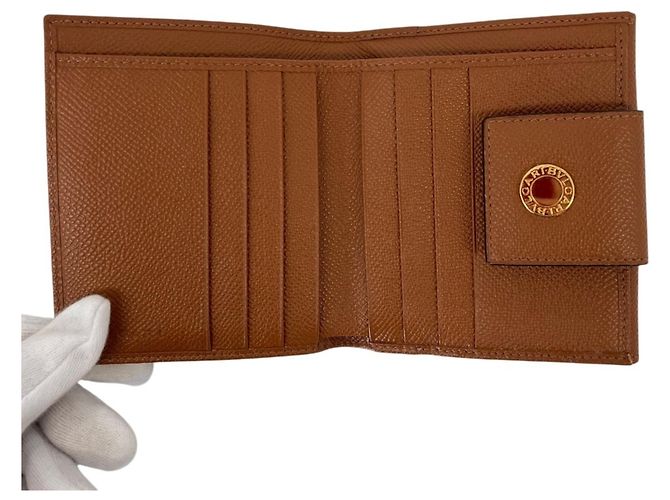 Bulgari Bvlgari Classico Double Hook Leder-Bifold-Geldbörse Braun - Ansicht 5