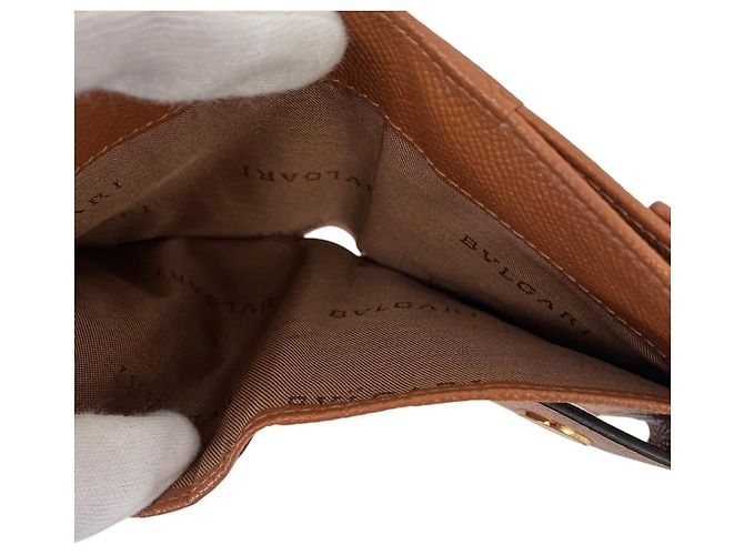 Bulgari Bvlgari Classico Double Hook Leder-Bifold-Geldbörse Braun - Ansicht 6