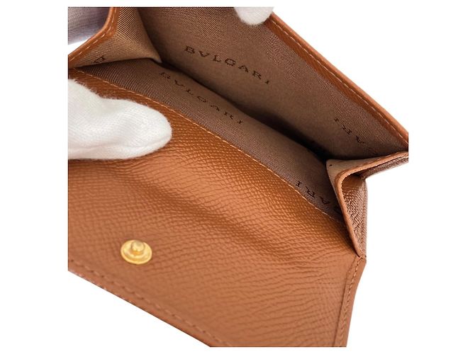 Bulgari Bvlgari Classico Double Hook Leder-Bifold-Geldbörse Braun - Ansicht 7