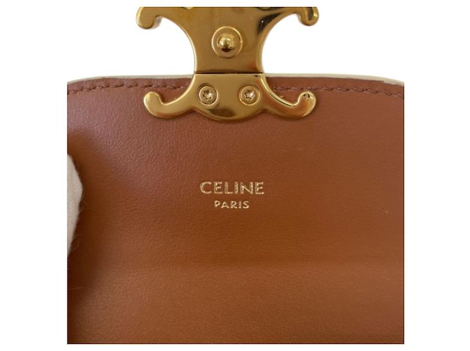 Céline Portafoglio Small Triomphe Celine Nero Bianco - vista 11