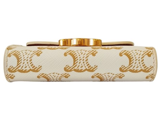 Céline Portafoglio Small Triomphe Celine Nero Bianco - vista 5