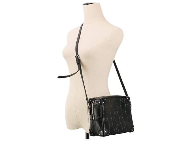 Borsa a tracolla GG Embossed Soft Trunk GUCCI Nero - vista 13
