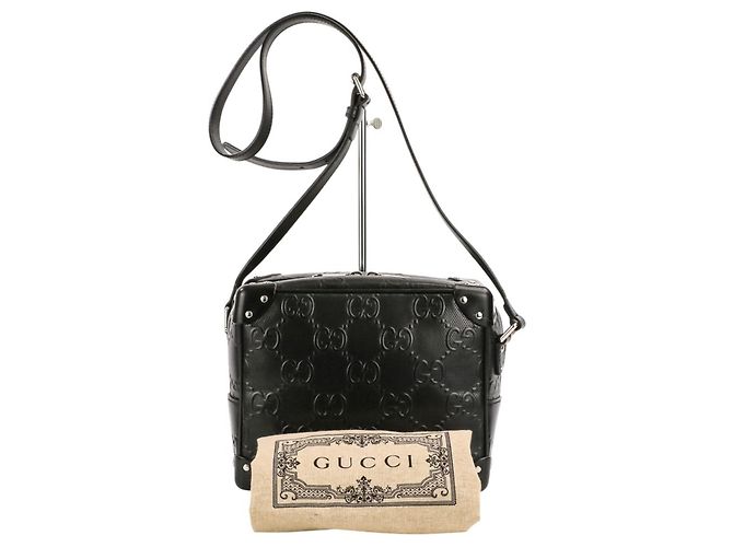 Borsa a tracolla GG Embossed Soft Trunk GUCCI Nero - vista 14