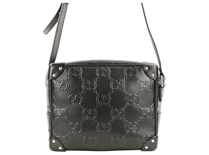 Borsa a tracolla GG Embossed Soft Trunk GUCCI Nero - vista 2
