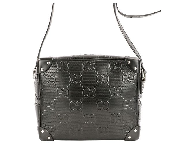 Borsa a tracolla GG Embossed Soft Trunk GUCCI Nero - vista 3