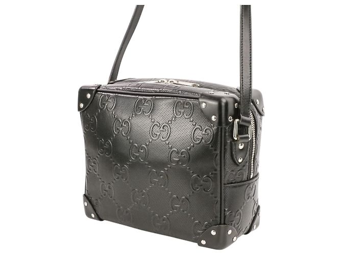 Borsa a tracolla GG Embossed Soft Trunk GUCCI Nero - vista 4
