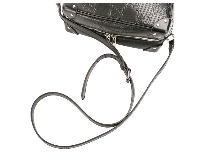 Borsa a tracolla GG Embossed Soft Trunk GUCCI Nero - vista 7