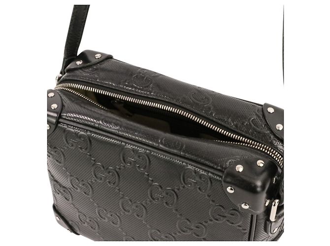 Borsa a tracolla GG Embossed Soft Trunk GUCCI Nero - vista 9