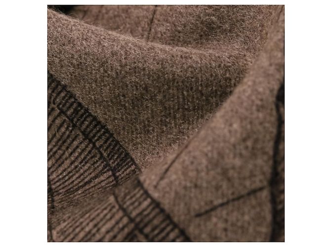 Hermès Hermes Cavalcadour Esquisse Cashmere Fransenstola Braun - Ansicht 10