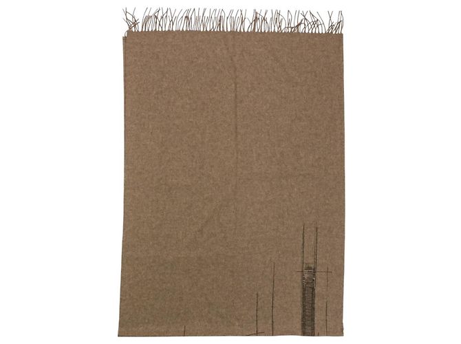 Hermès Hermes Cavalcadour Esquisse Cashmere Fransenstola Braun - Ansicht 3