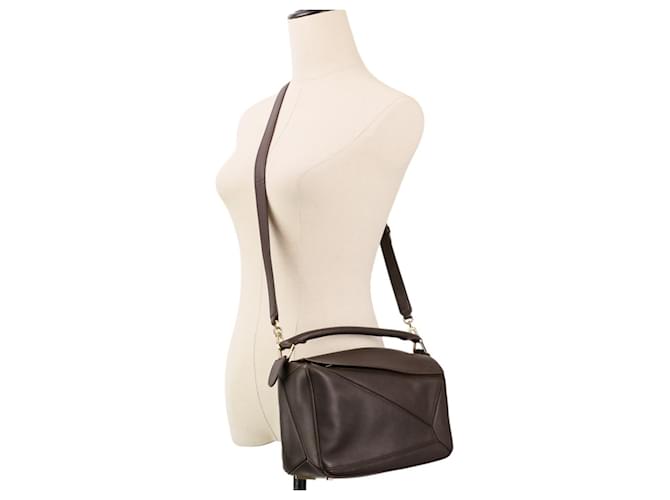 Piccola borsa Puzzle Featherlight Loewe Marrone scuro - vista 11
