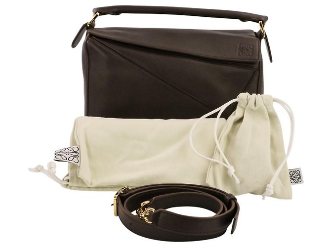 Piccola borsa Puzzle Featherlight Loewe Marrone scuro - vista 12