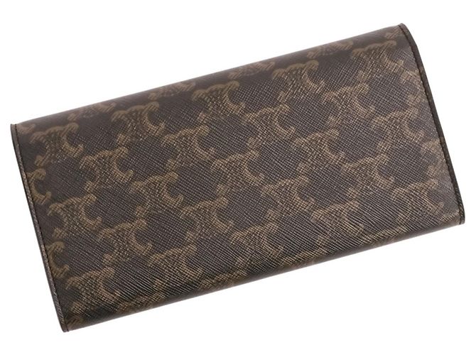 Céline Celine Triomphe Hardware Long Wallet Brown - view 2