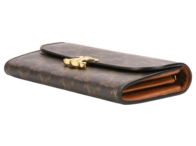 Céline Celine Triomphe Hardware Long Wallet Brown - view 3