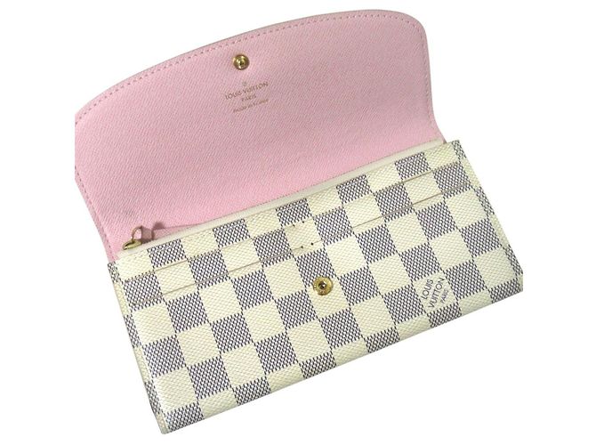 Portafoglio Long Emilie Damier Azur Louis Vuitton Rosa Crudo Blu navy - vista 3