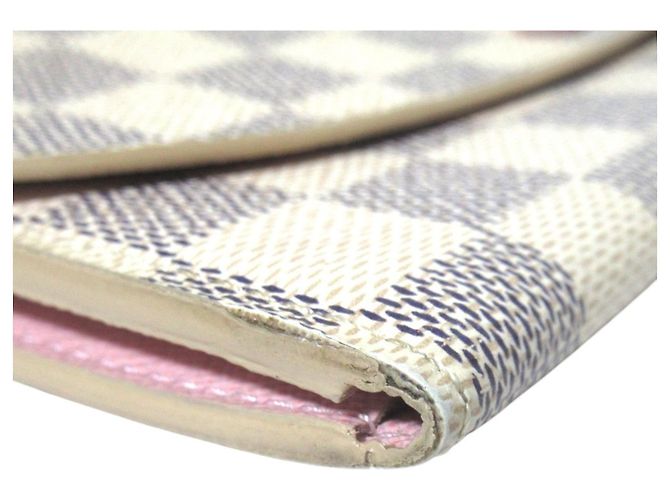 Portafoglio Long Emilie Damier Azur Louis Vuitton Rosa Crudo Blu navy - vista 4