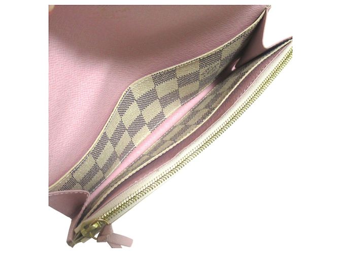 Portafoglio Long Emilie Damier Azur Louis Vuitton Rosa Crudo Blu navy - vista 7